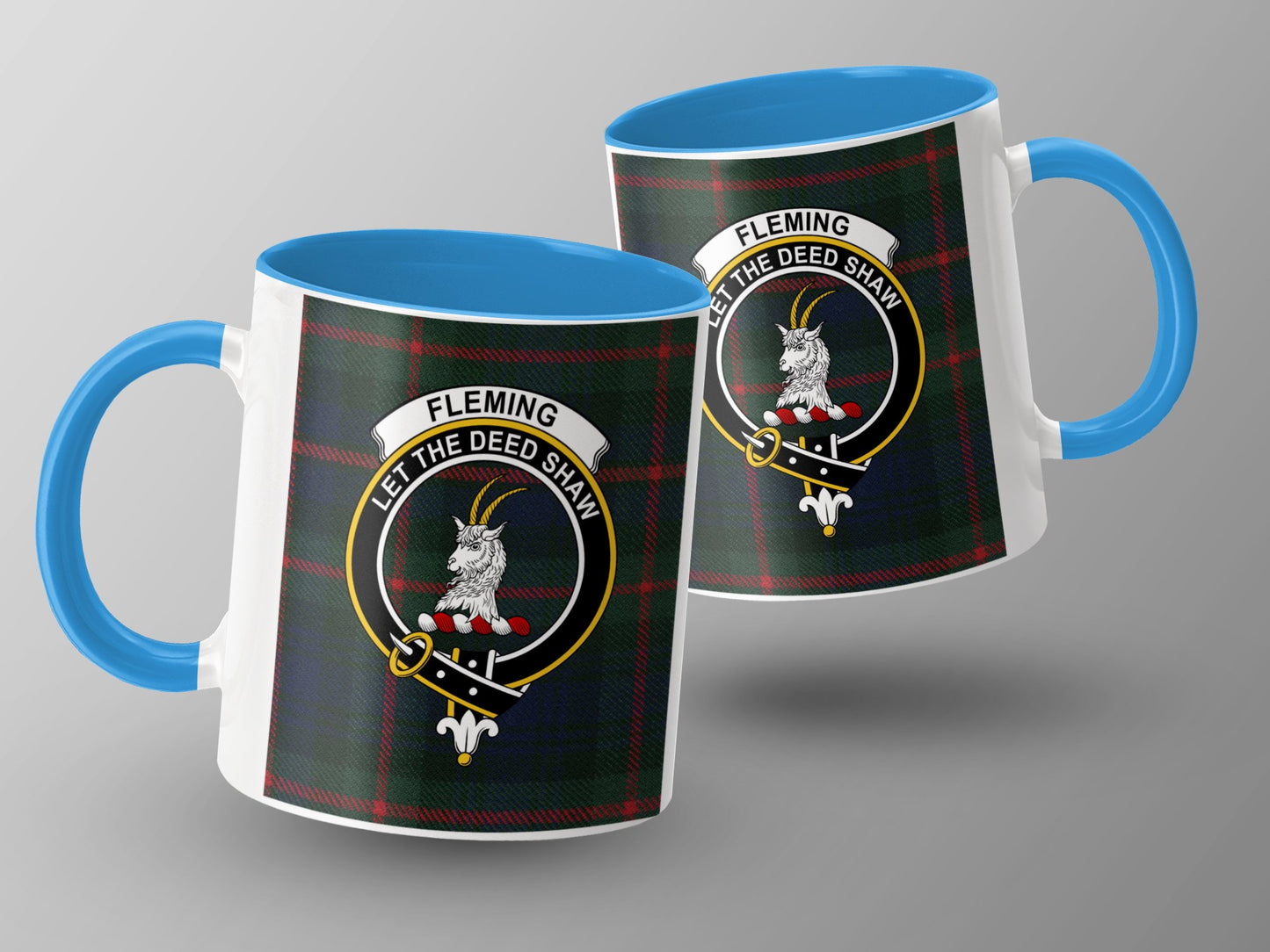 Clan Fleming Scottish Tartan Crest Mug - Living Stone Gifts