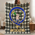 Burns clan crest tartan throw blanket with Ever Ready motto — 50x60 polyester