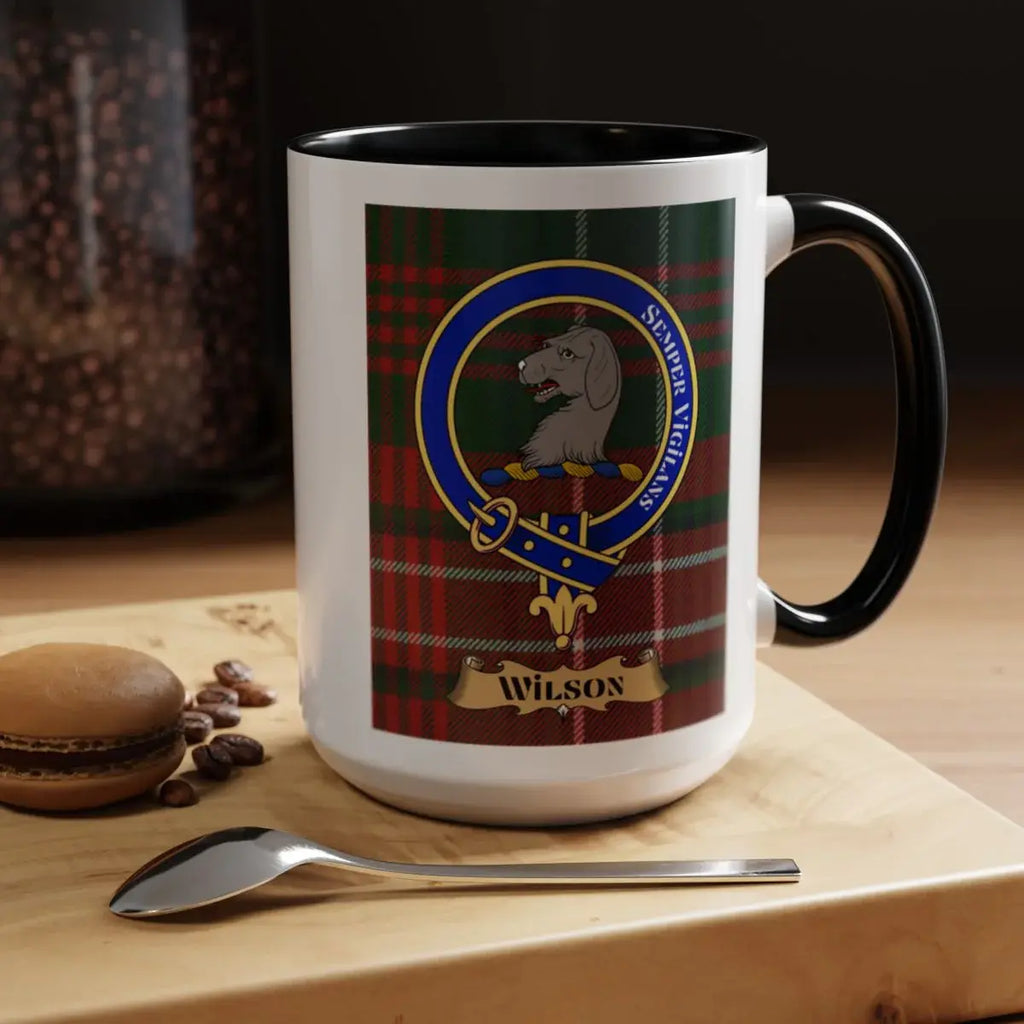 Personalized Clan Wilson Tartan and Crest Mug Product