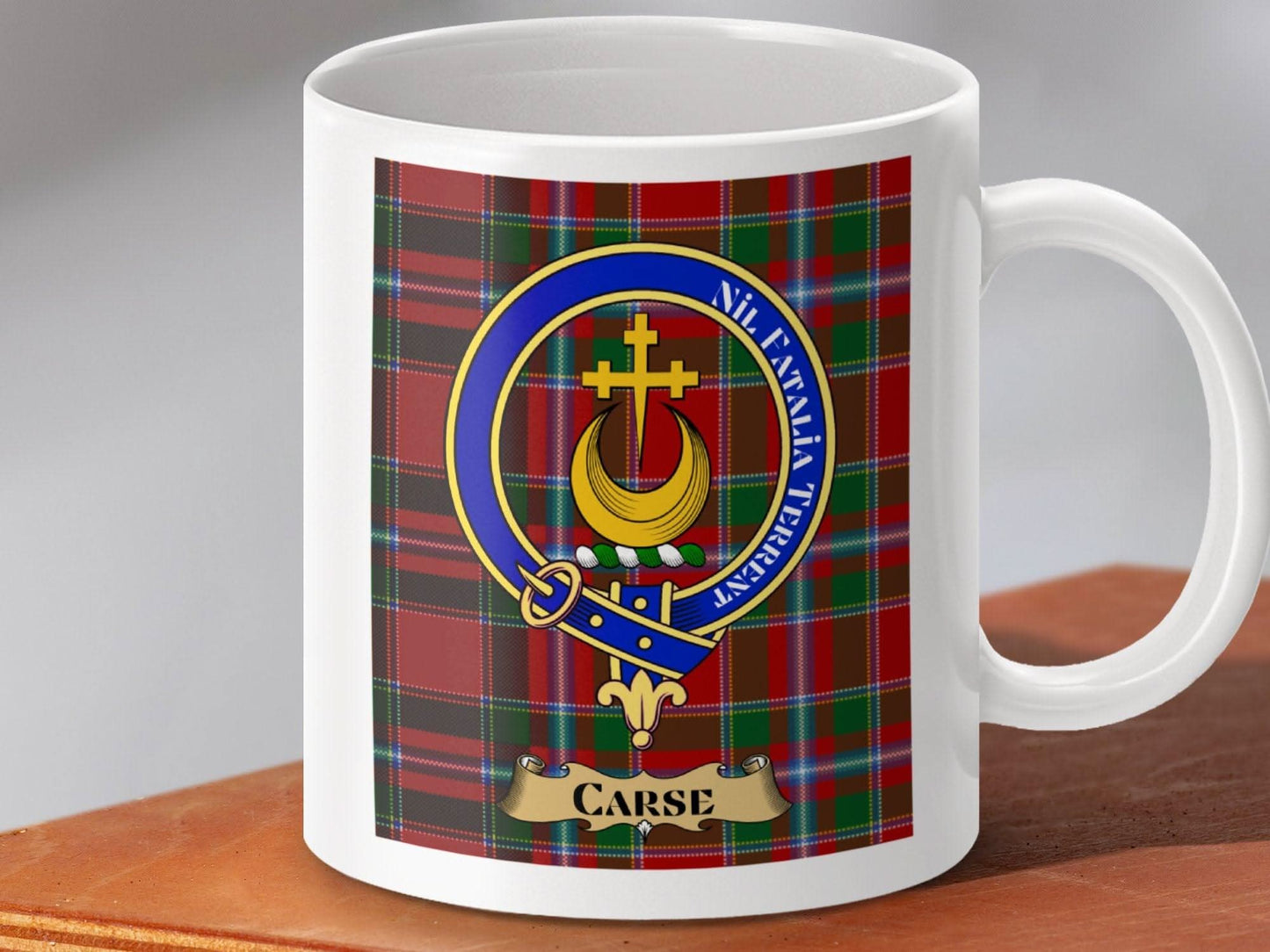 Scottish Clan Carse Crest Tartan Pattern Mug product