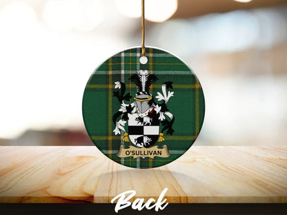 OSullivan Family Crest Plaid Round Ornament product type