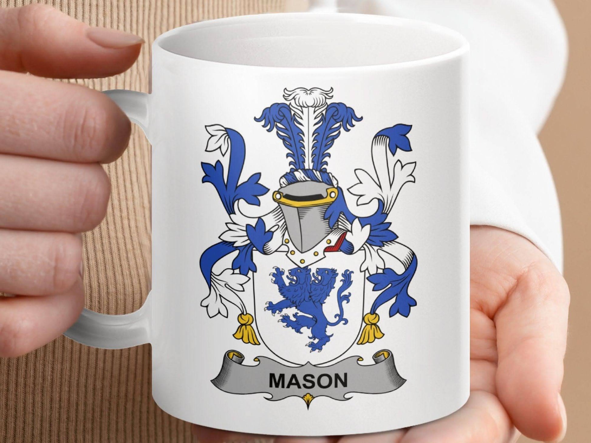 Mason Surname Irish Family Crest Mug - Celtic Ancestry Gifts