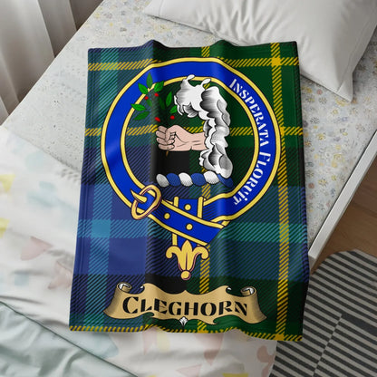 Clan Crest Tartan Blanket Cozy Home Decor Product