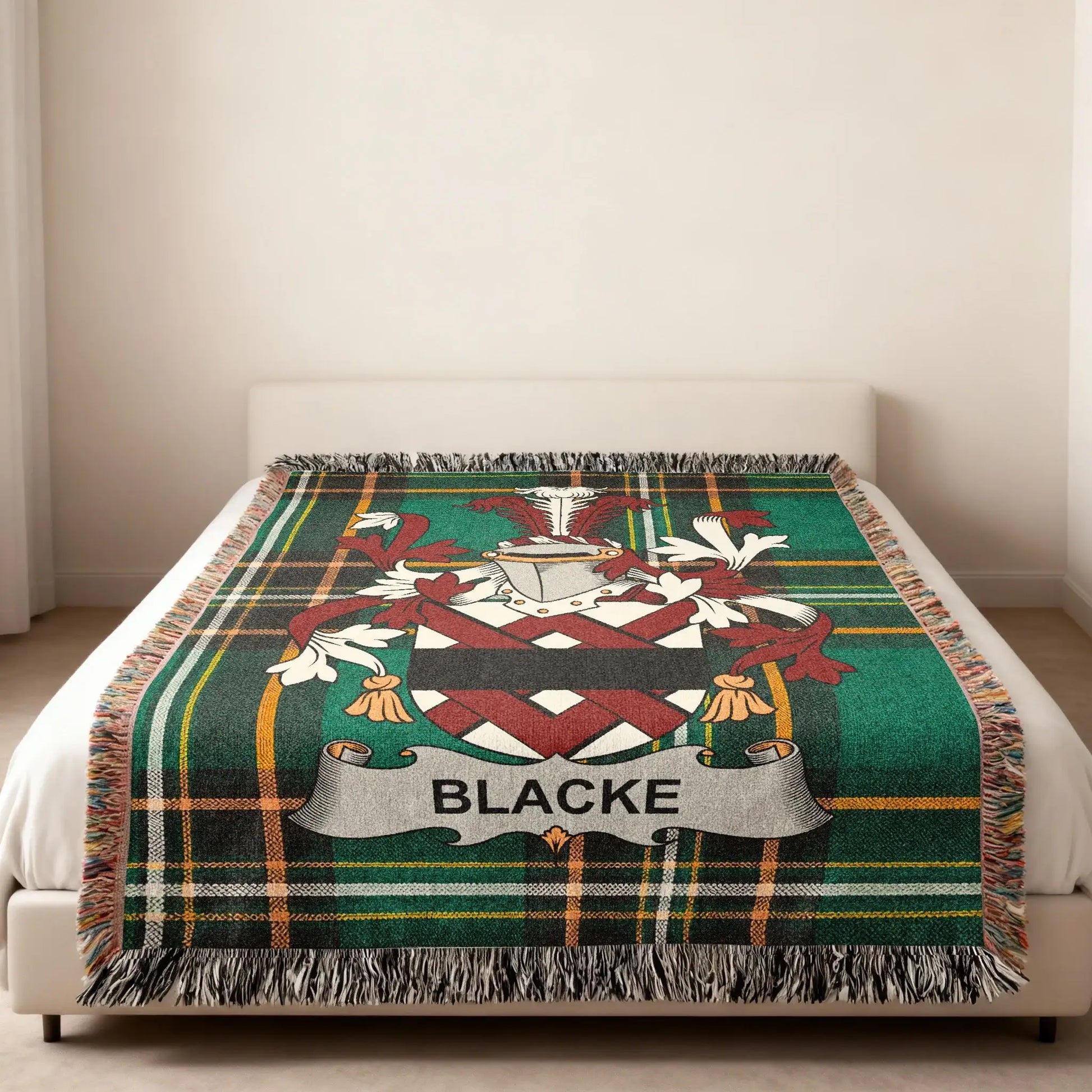 Blacke Heraldry Green Plaid Fringed Throw product type