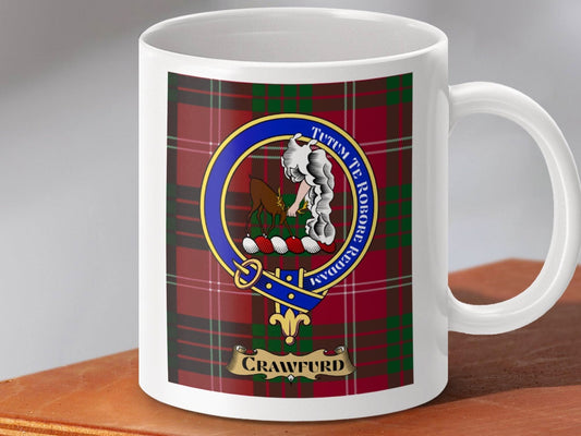 Crawford Clan Tartan Crest Ceramic Mug product