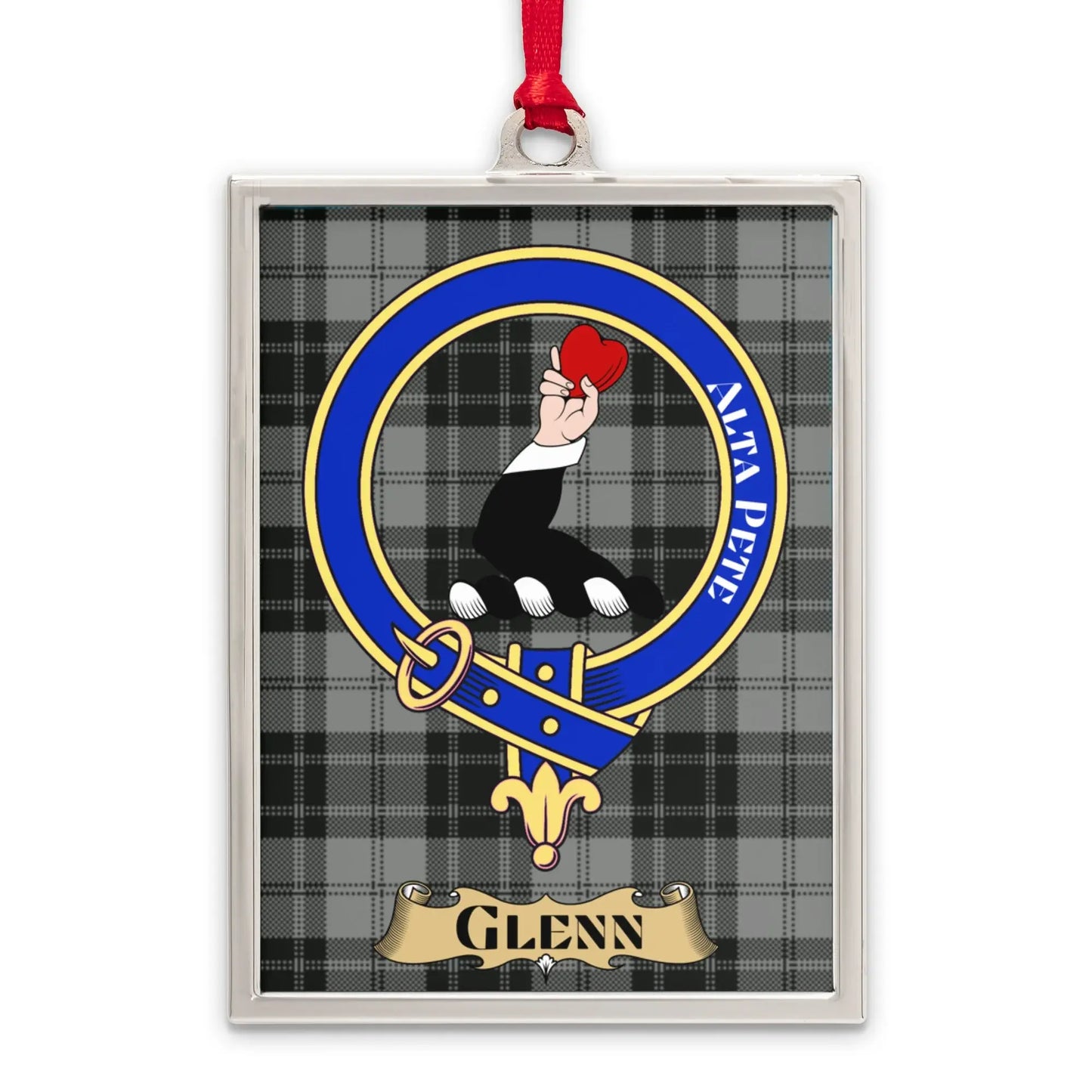 Glenn Clan Crest Badge Tartan Plaid Rectangular product