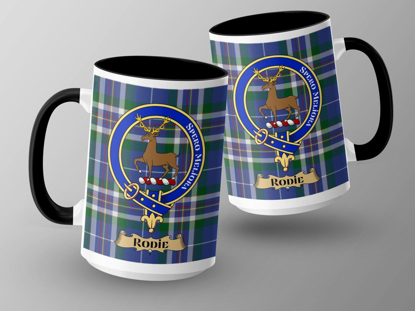 Clan Rodie Crest Tartan Mug with Scottish Design - Living Stone Gifts