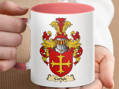 Clan Carlyle Scottish Coat of Arms Accent Coffee Mug - Living Stone Gifts