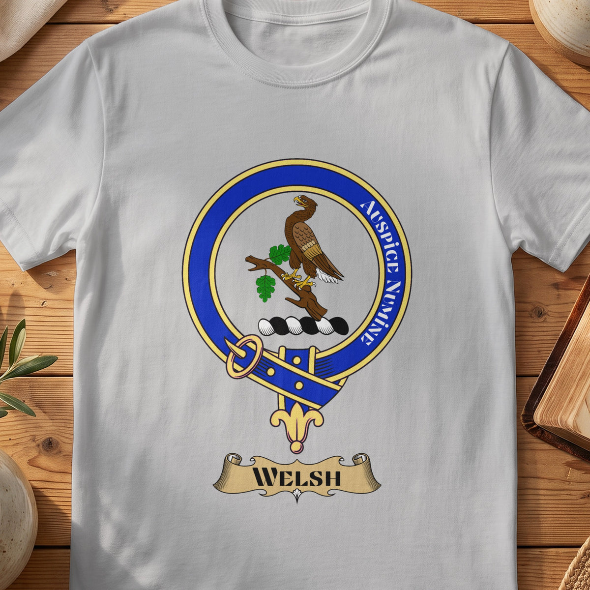 Welsh Scottish clan crest T-shirt in Sport Grey
