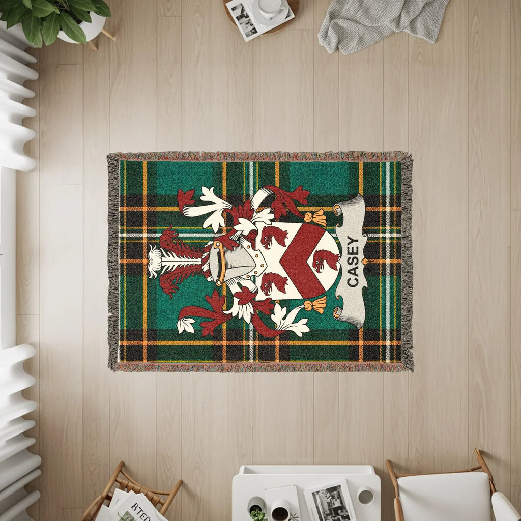 Casey Family Crest Green Plaid Tartan Woven product type
