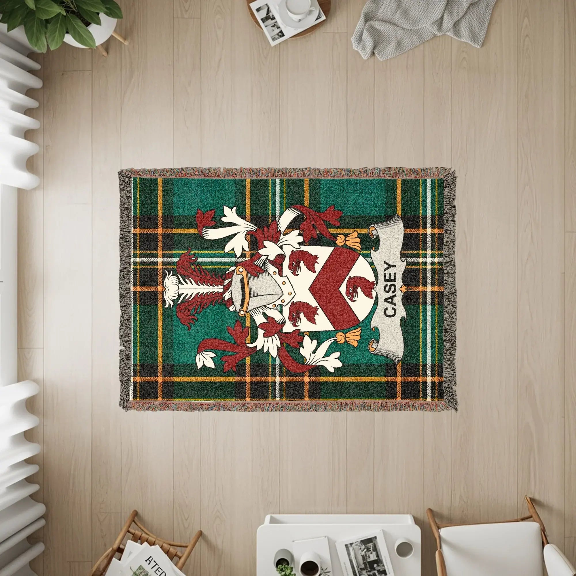 Casey Family Crest Green Plaid Tartan Woven product type
