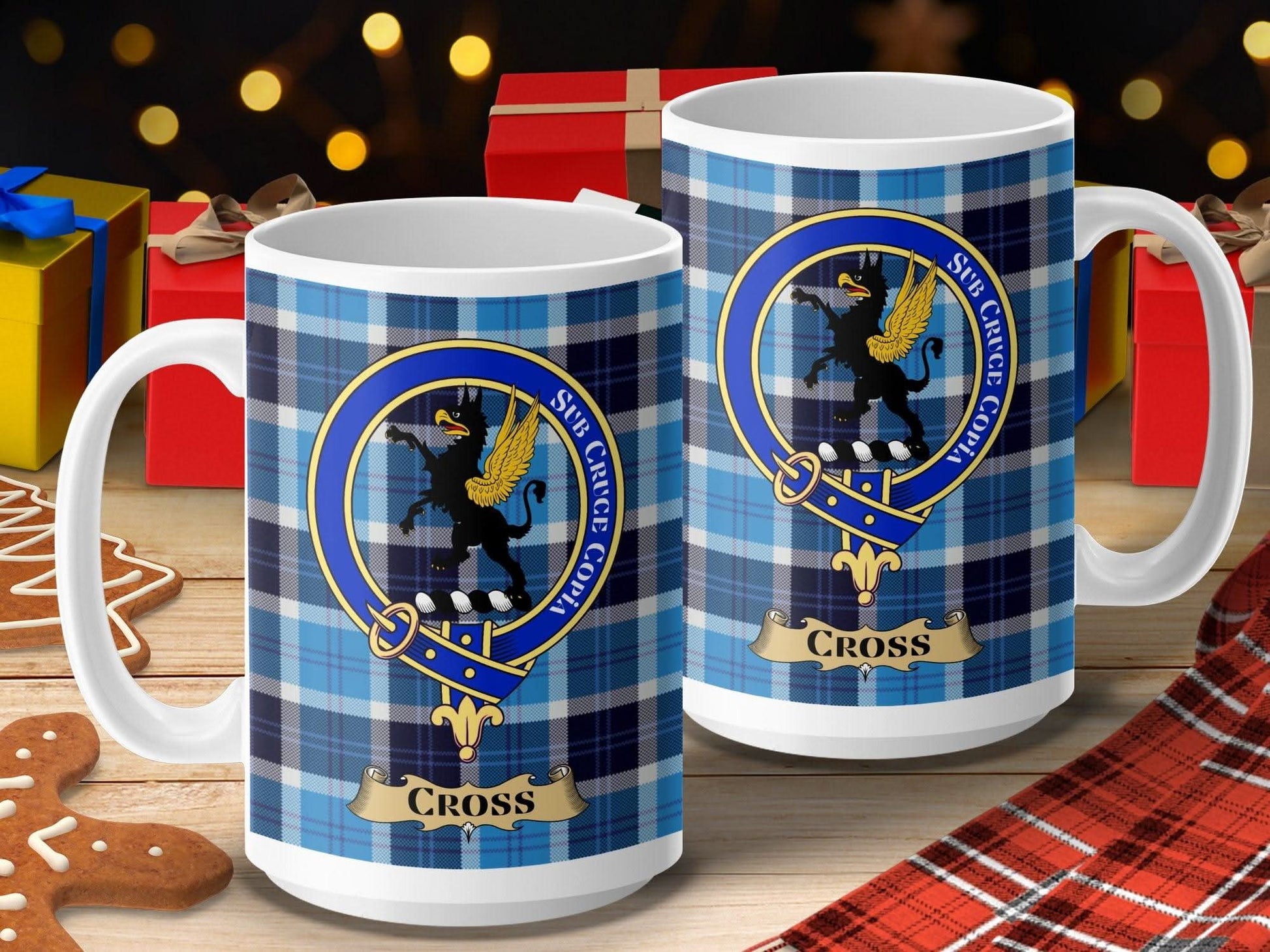 Cross Clan Family Crest Tartan Ceramic Mug product