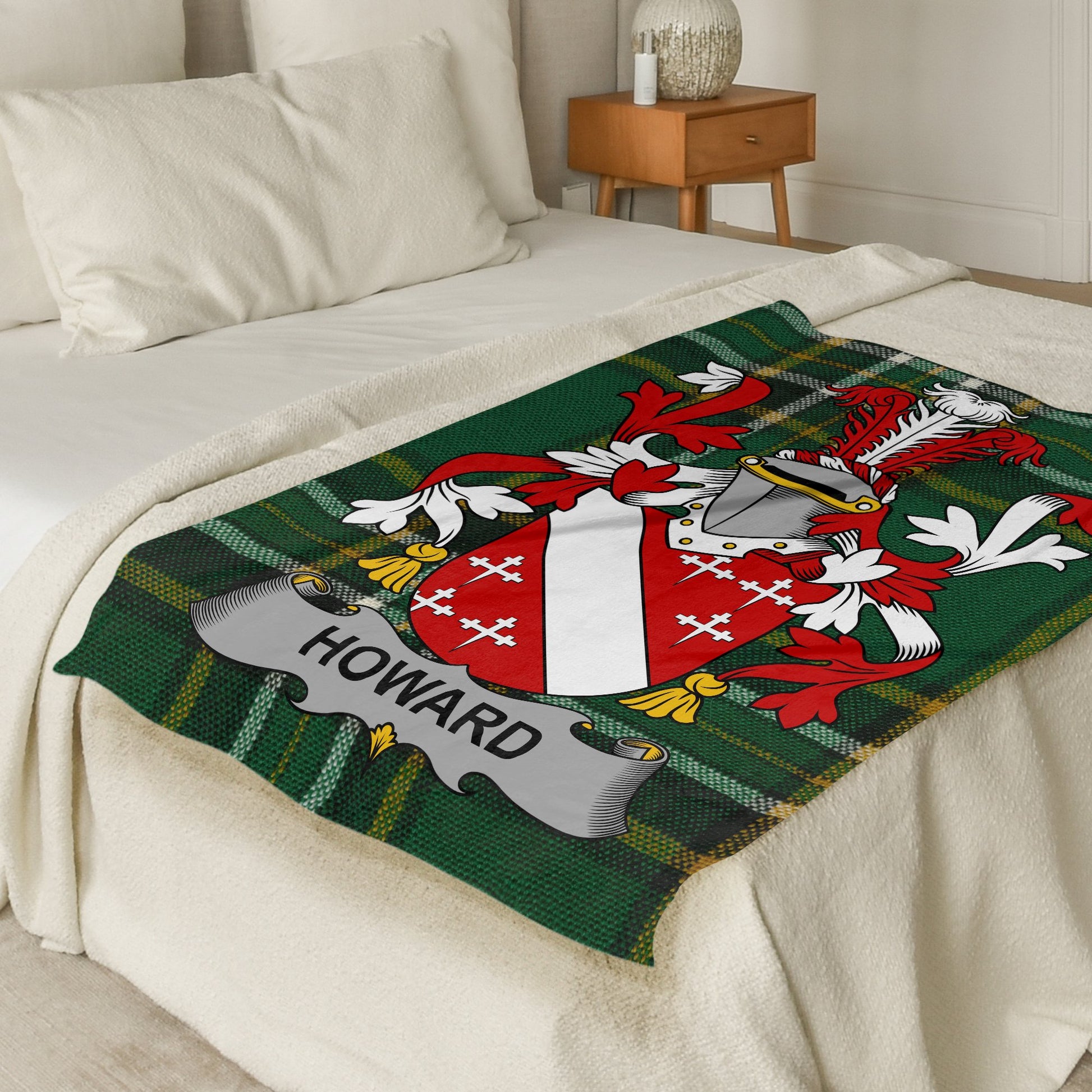 Howard Surname Irish Tartan Throw Blanket - Living Stone Gifts