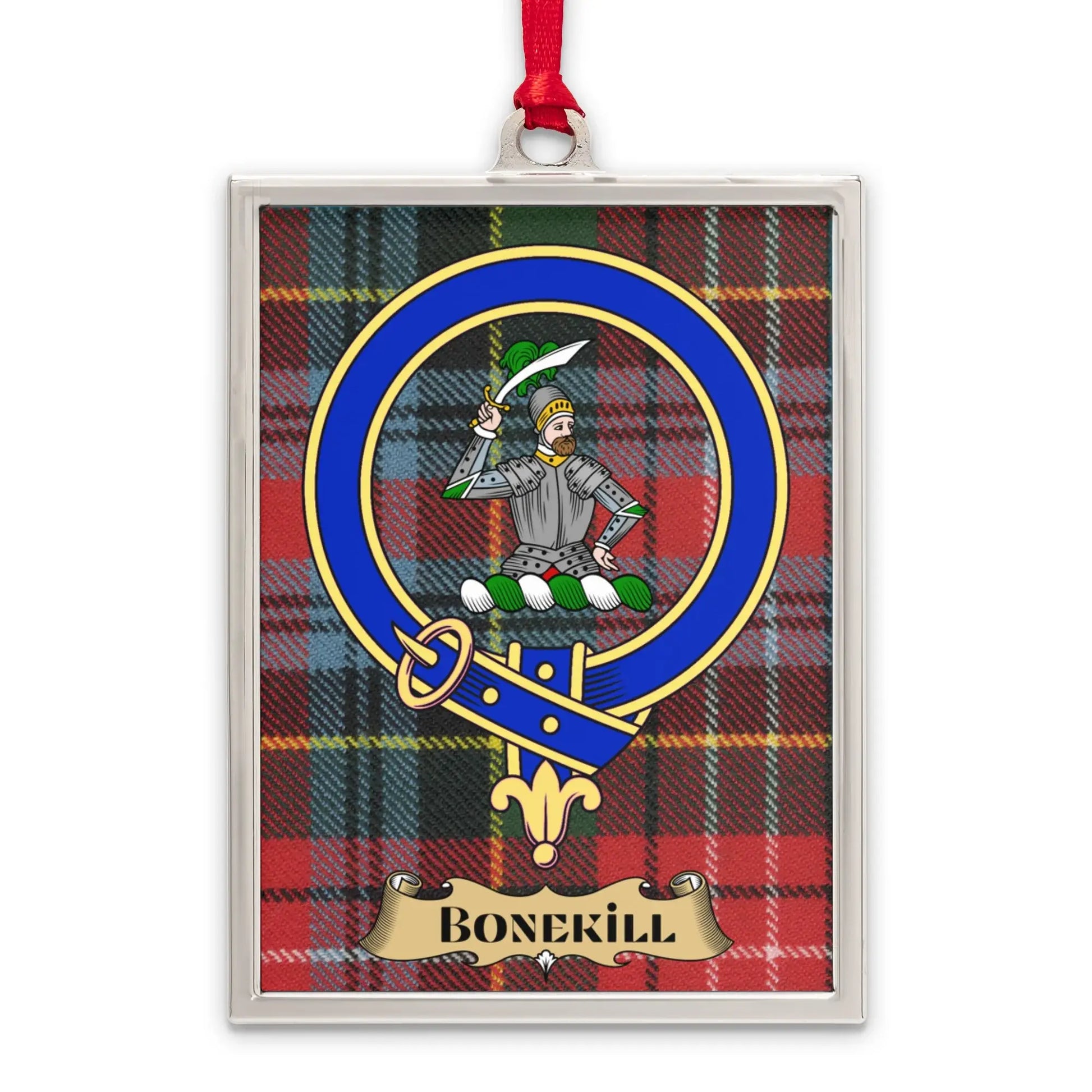 Bonekill Plaid Pattern Christmas Tree Ornament product