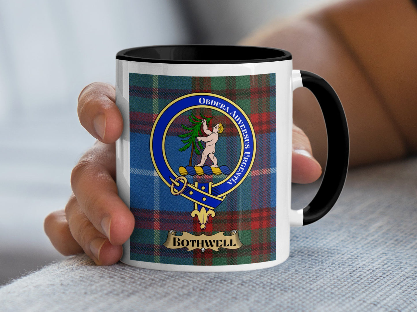 Bothwell Heritage Clan Crest Tartan Mug - Living Stone Gifts