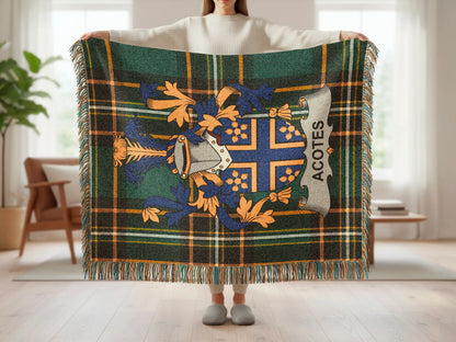 Acotes Family Crest Plaid Blanket Home Decor product type