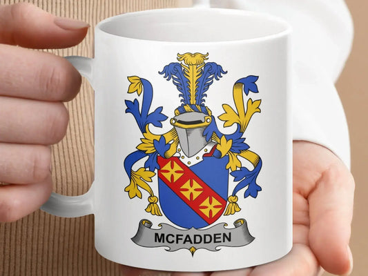 McFadden Family Coat of Arms Crest Mug - Celtic Ancestry Gifts