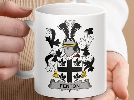Fenton Surname Irish Family Crest Mug - Celtic Ancestry Gifts