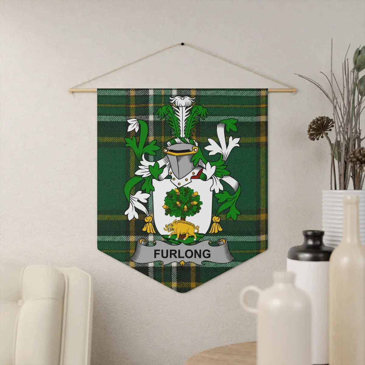 Furlong Family Crest Plaid Decorative Wall Hanging product type