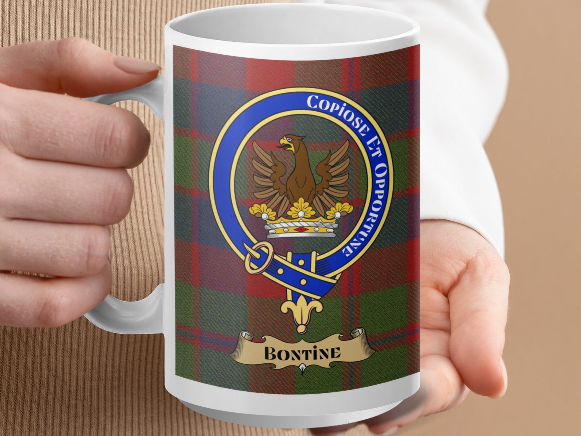 Copiose Et Opulentiae Bonthine Clan Crest Mug - Living Stone Gifts