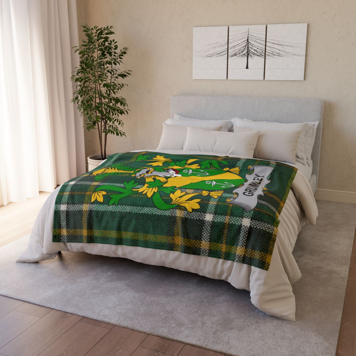 Cozy Green Botanical Plaid Comforter Product Type