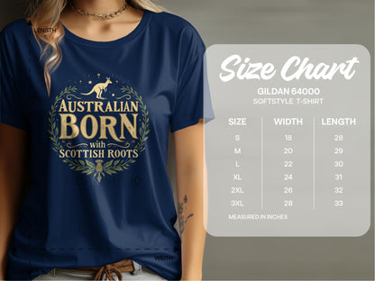 Australian Born with Scottish Roots Graphic T-Shirt - Living Stone Gifts