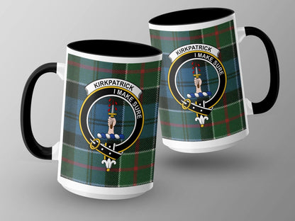 Kirkpatrick Clan Tartan Crest Plaid Scottish Mug - Living Stone Gifts