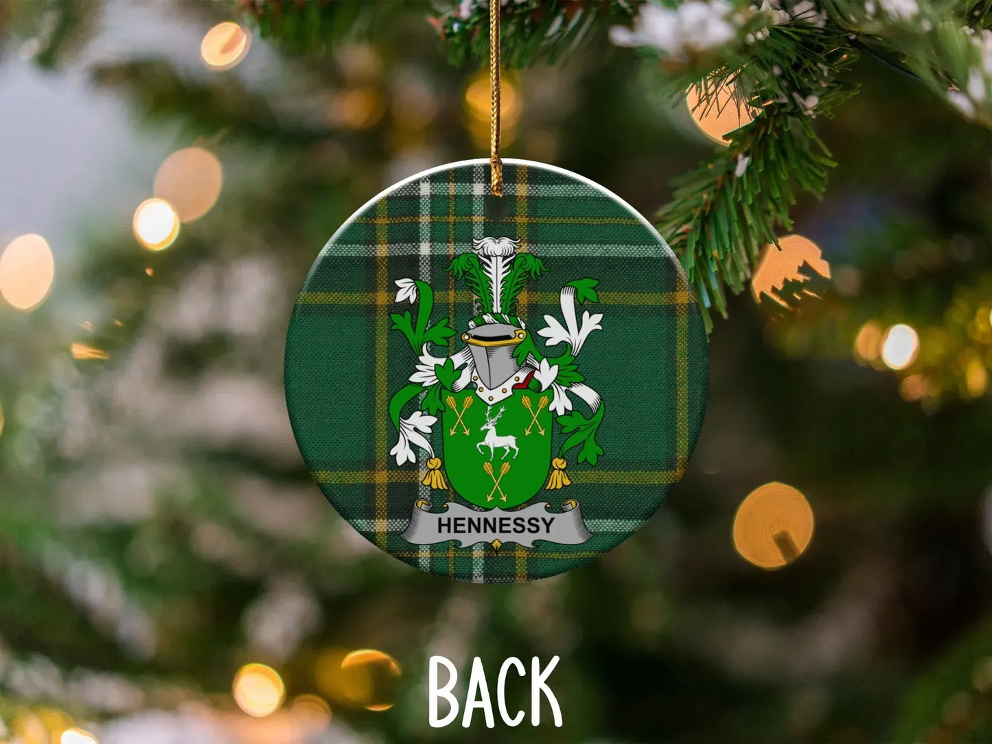 Hennessy family crest holiday tree ornament product type