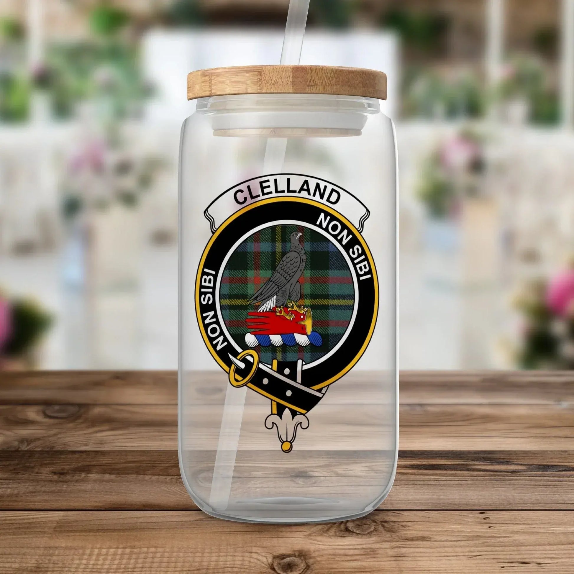 Clelland Non Sibi Emblem Clear Glass Jar product