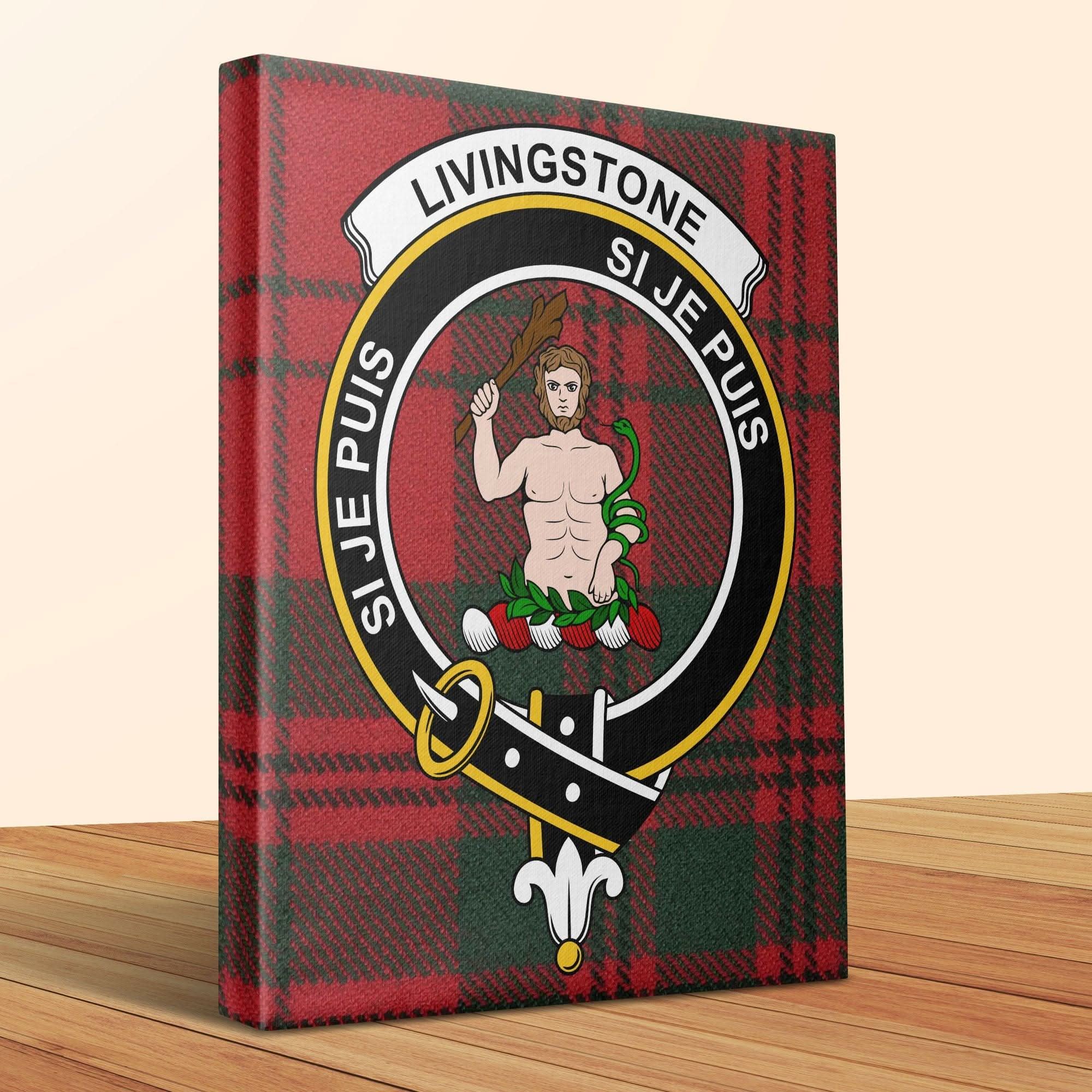 Livingstone Scottish Tartan Crest Canvas - Celtic Ancestry Gifts