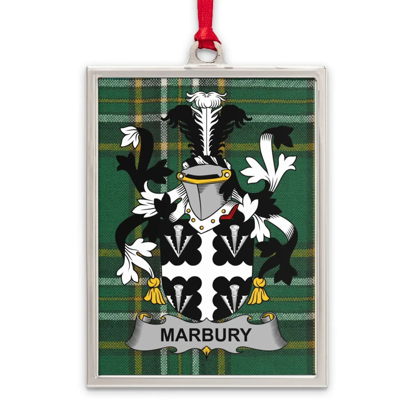 Marbury Family Crest Green Christmas Ornament product