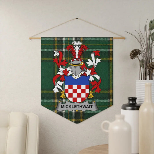 Micklethwait Family Coat of Arms Tartan Wall Hanging product