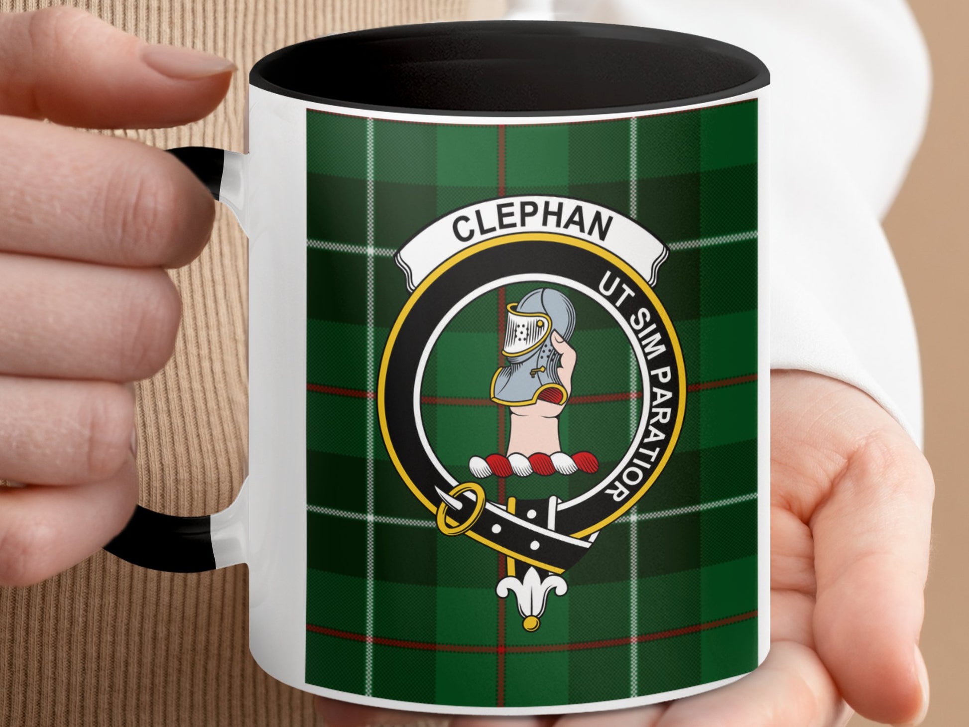 Clan Clephan Scottish Tartan Emblem Crest Mug - Living Stone Gifts