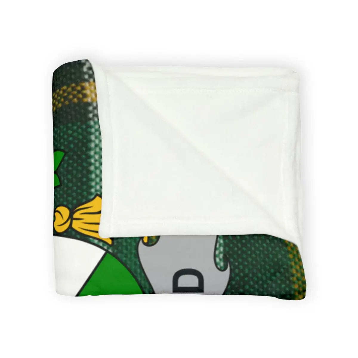 Cozy White and Green Blanket with Dotted Design product type