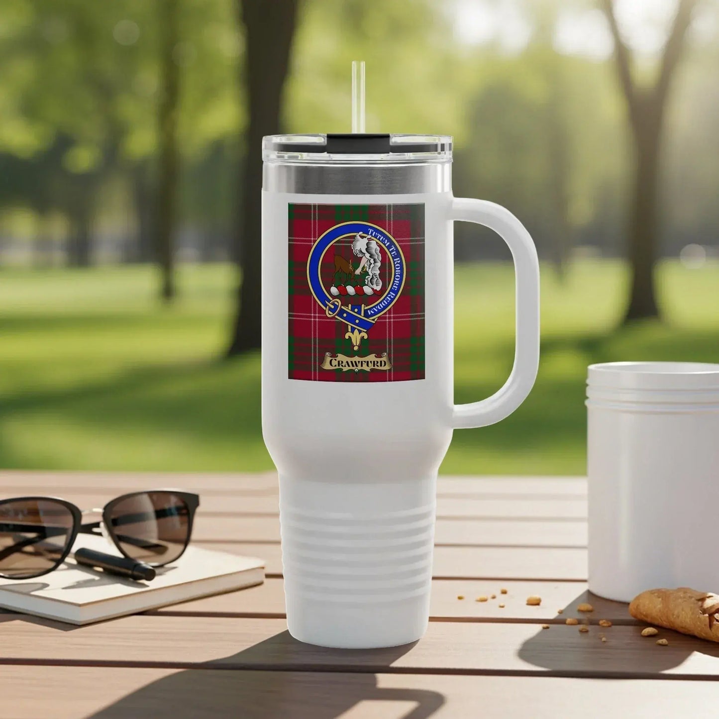 Clan Maitland Family Crest White Travel Mug product type