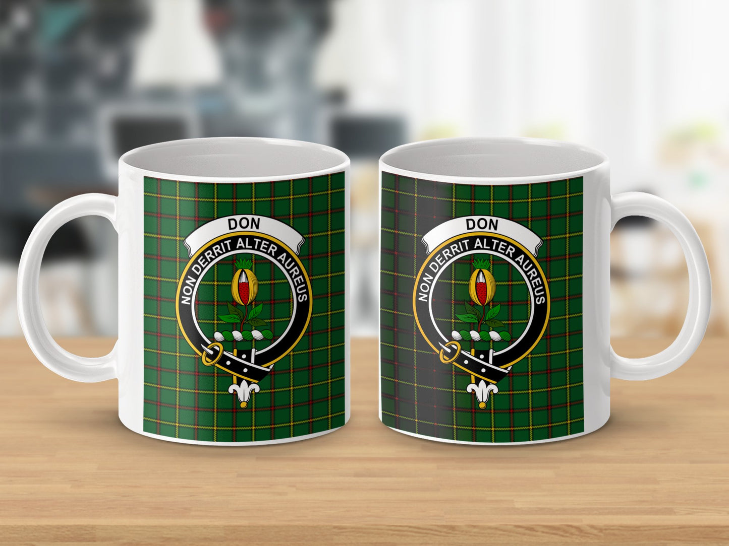 Clan Don Scottish Tartan Crest Heraldry Mug - Living Stone Gifts