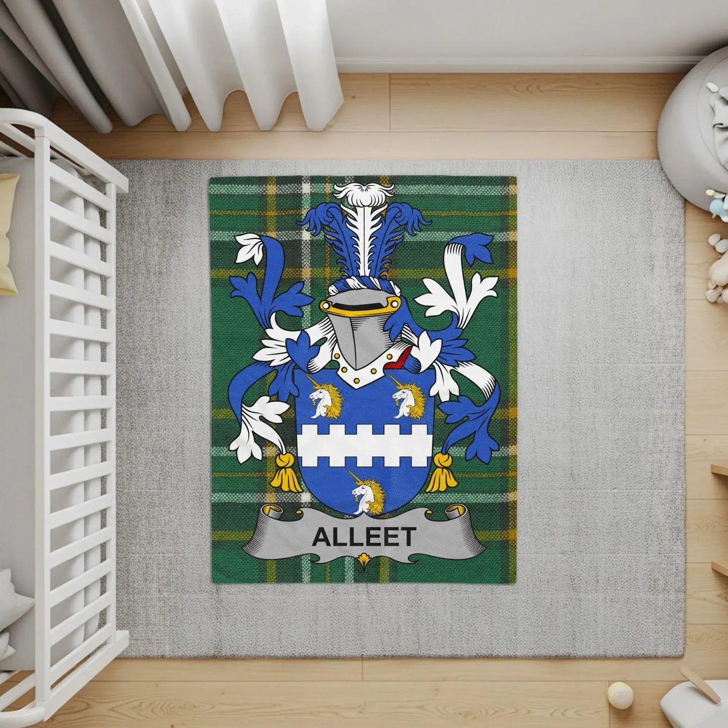 Custom Family Crest Design Name Alleet Rug product type