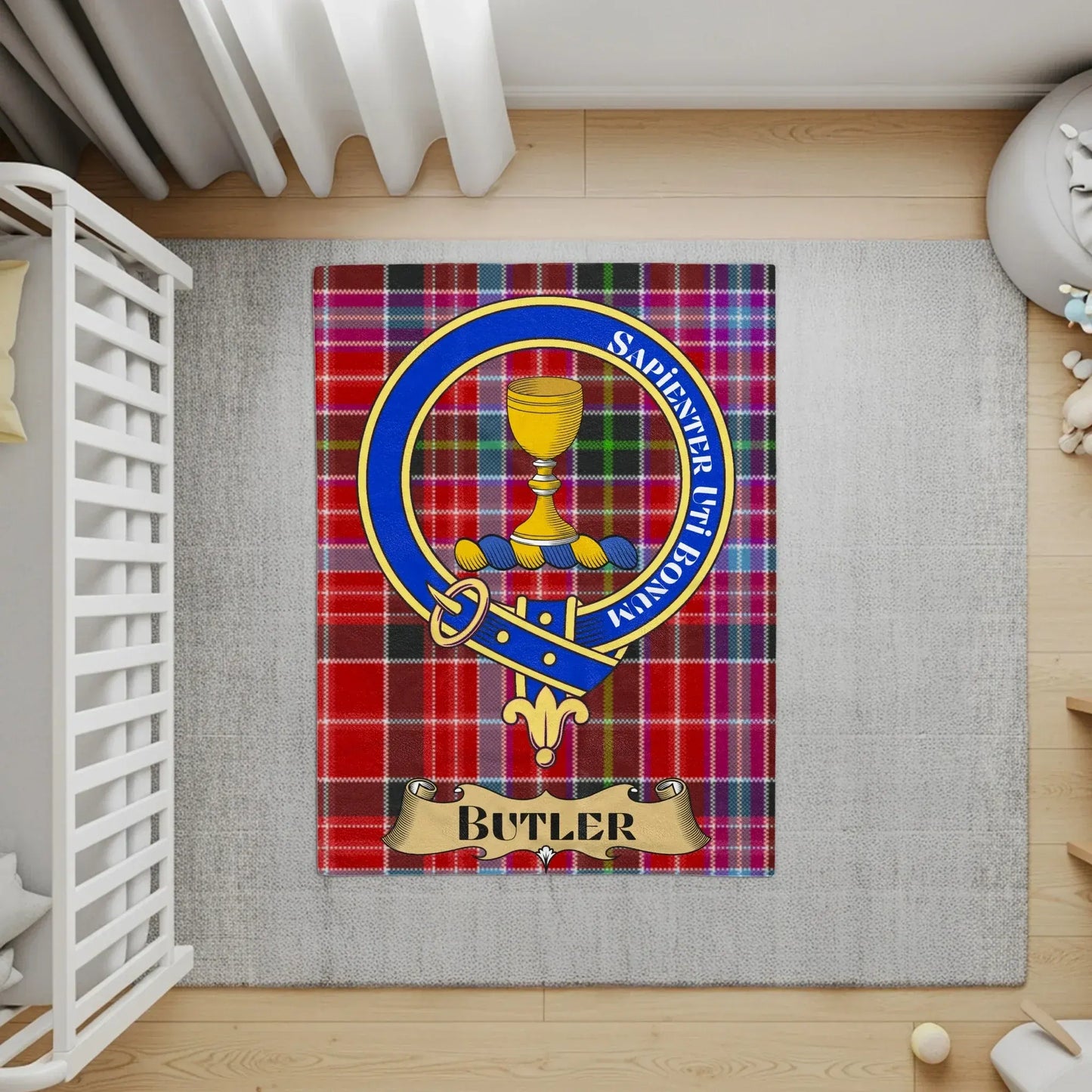 Tartan Plaid Crest with Butler Name Decorative Mat product
