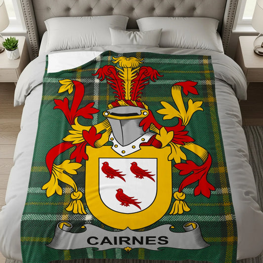 Cairnes Family Crest Emblem on a Cozy Blanket product type