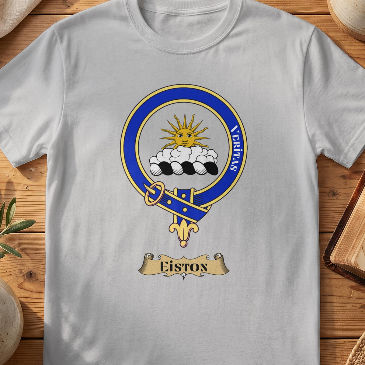 Eiston Scottish clan crest T-shirt in Sport Grey