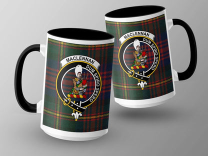 Maclennan Clan Crest Tartan Plaid Pattern Coffee Mug - Living Stone Gifts