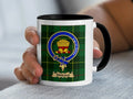 Donald tartan mug with a coloured accent handle and interior