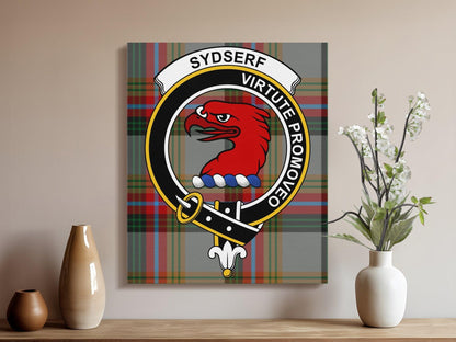Sydserf Scottish Clan Crest Tartan Poster Canvas Wrap - Celtic Ancestry Gifts