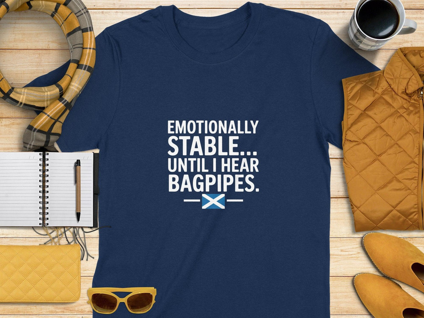 Humor Emotionally Stable Until I Hear Bagpipes T-Shirt - Celtic Ancestry Gifts