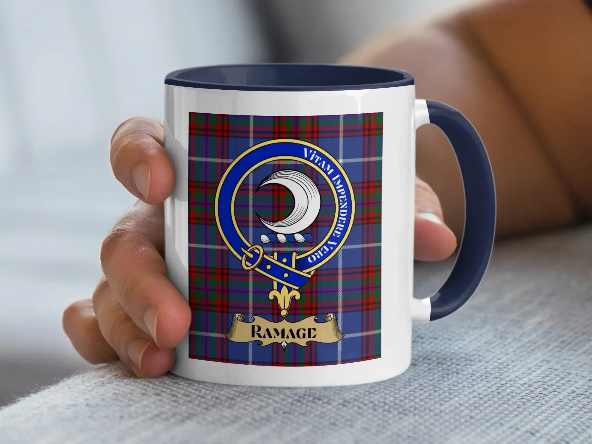 Ramage Clan Coat of Arms Tartan Mug Scottish Gift