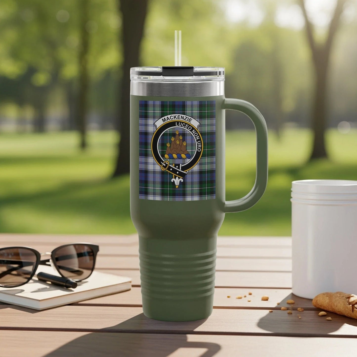 Mackenzie Hunting Crest Emblem Travel Tumbler product type