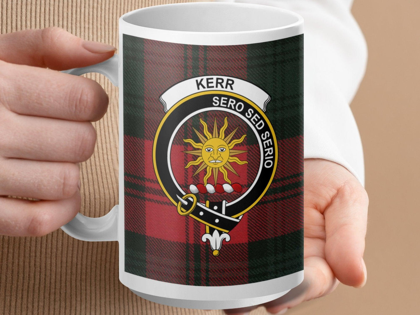 Scottish Kerr Clan Crest Tartan Plaid Mug - Living Stone Gifts