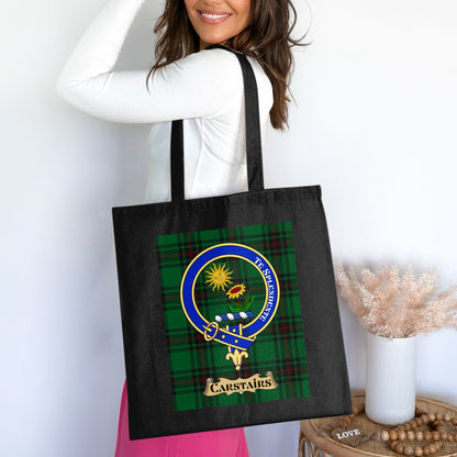 Carstairs Scottish Tartan Clan Crest Tote Bag - Living Stone Gifts