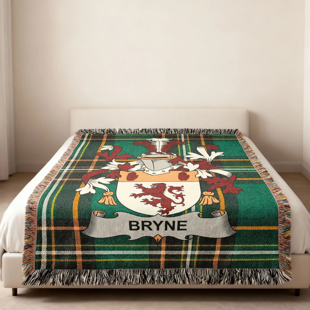 BRYNE Family Crest Plaid Blanket Throw product type