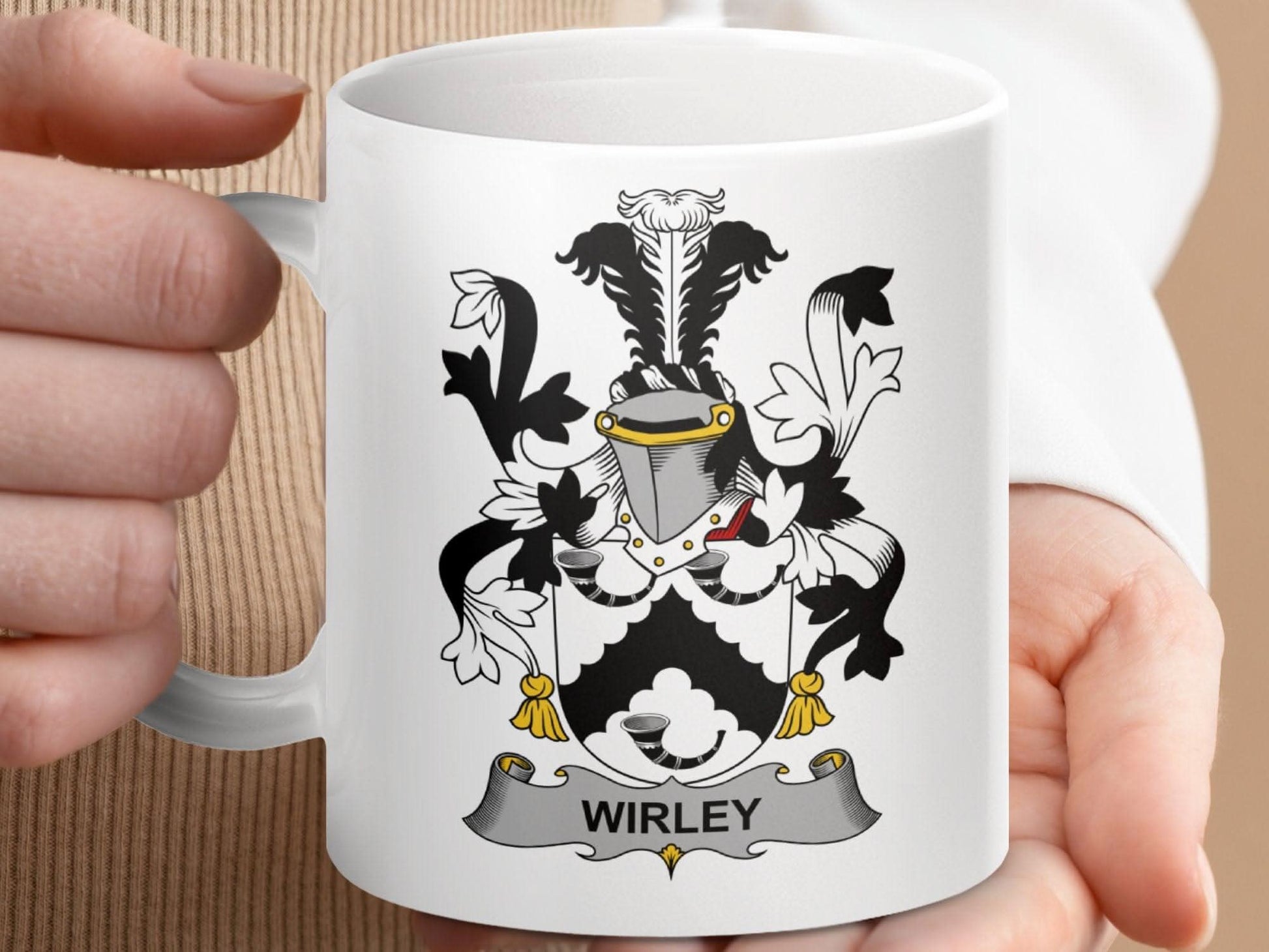 Wirley Family Crest Coat of Arms Mug - Celtic Ancestry Gifts